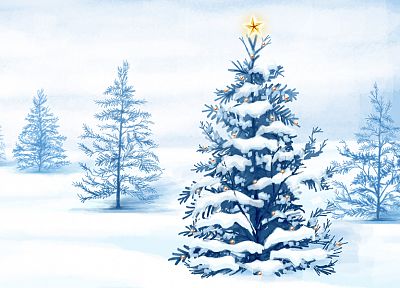 снег, рождество, Рождественские елки, праздники - случайные обои для рабочего стола