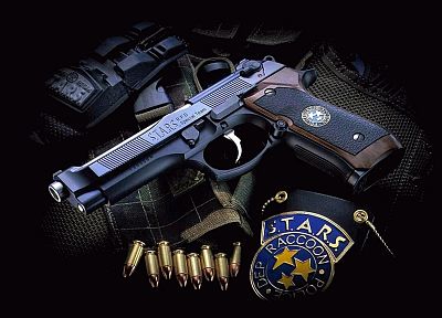 пистолеты, звезды, Resident Evil, оружие, Beretta, боеприпасы, Самурай Край - оригинальные обои рабочего стола