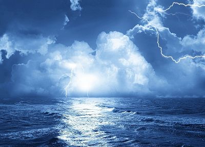 океан, молния, море - случайные обои для рабочего стола