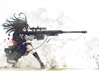 школьная форма, снайперские винтовки, аниме девушки, Козаки Юсуке, оригинальные персонажи - похожие обои для рабочего стола