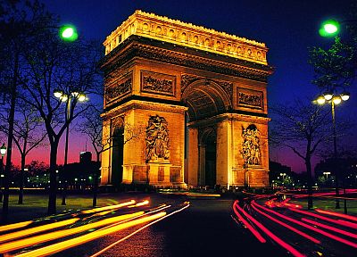 Париж, города, огни, многоцветный, Франция - случайные обои для рабочего стола