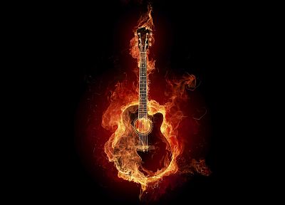 огонь, гитары - случайные обои для рабочего стола