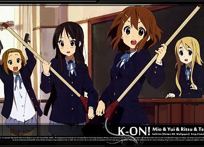 K-ON! (Кэйон!), школьная форма, Hirasawa Юи, Акияма Мио, Tainaka Ritsu, Kotobuki Tsumugi - случайные обои для рабочего стола