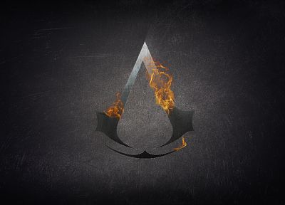 убийца, Assassins Creed, огонь, символ, логотипы - случайные обои для рабочего стола