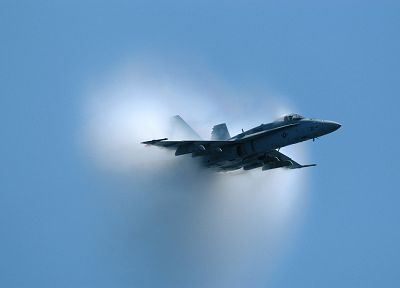самолет, военный, самолеты, транспортные средства, F- 18 Hornet, звуковой барьер - случайные обои для рабочего стола