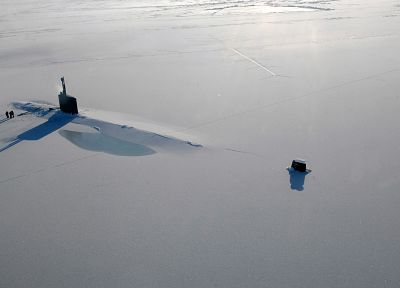 лед, подводная лодка - обои на рабочий стол
