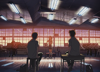 класс, Макото Синкай, аниме, Место Обещали в наших ранних дней, скрипач - обои на рабочий стол