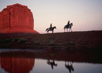 Аризона, верховая езда, скальные образования - обои на рабочий стол