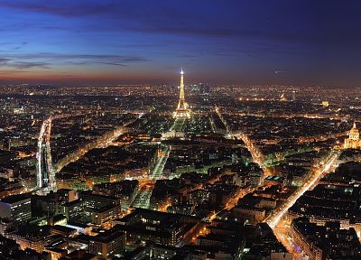 Париж, города, горизонты, ночь, архитектура, Франция, здания, Европа - оригинальные обои рабочего стола