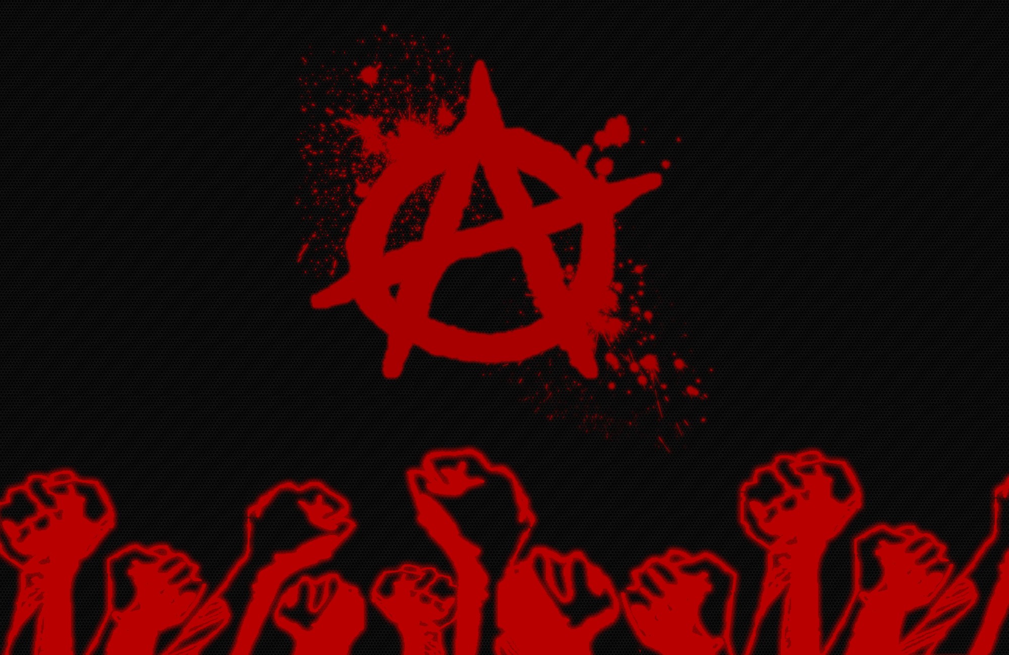 черный цвет, красный цвет, кулаки, анархия - обои на рабочий стол