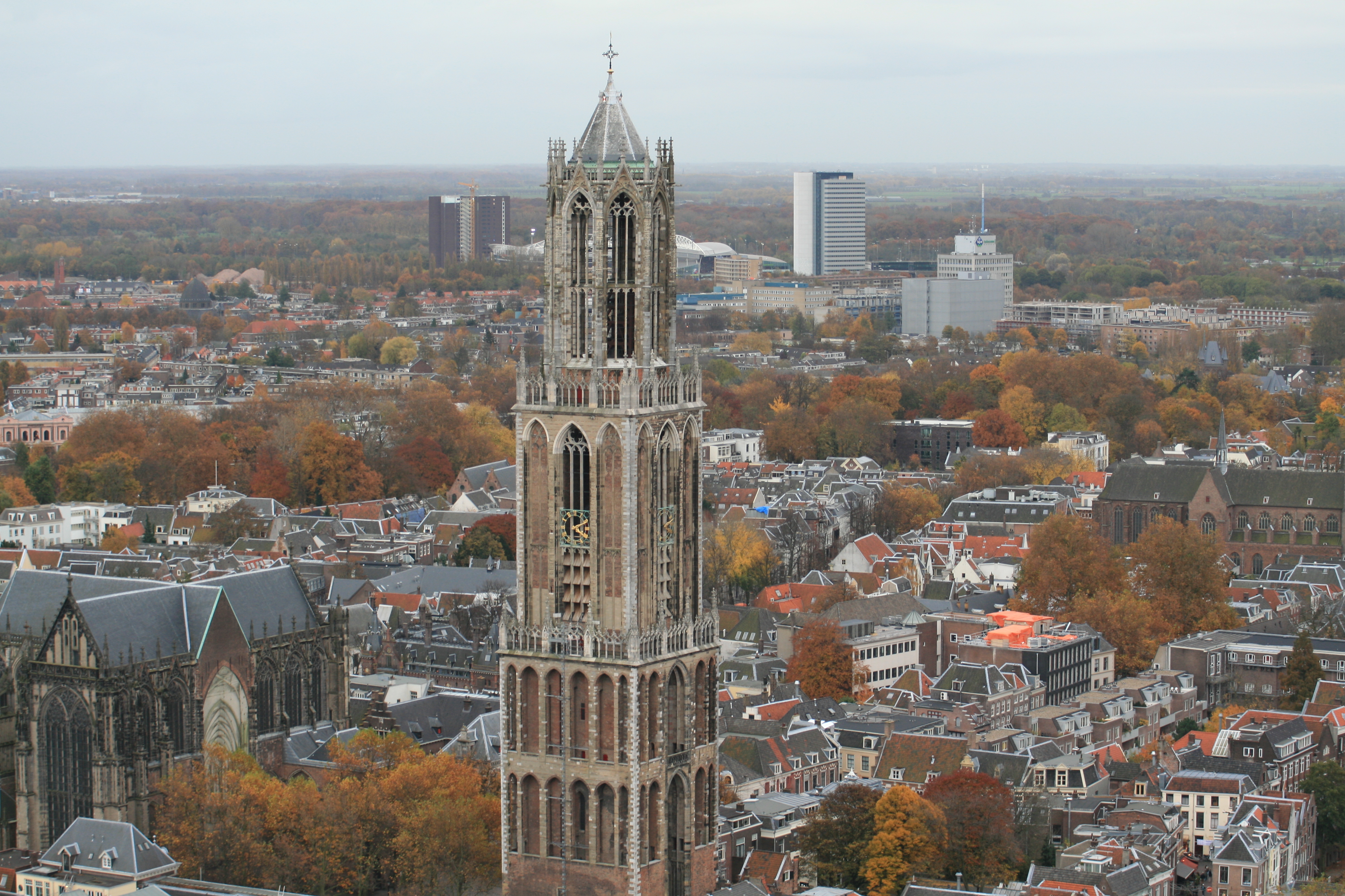 башня, Нидерланды, Город в небе, Утрехт - обои на рабочий стол
