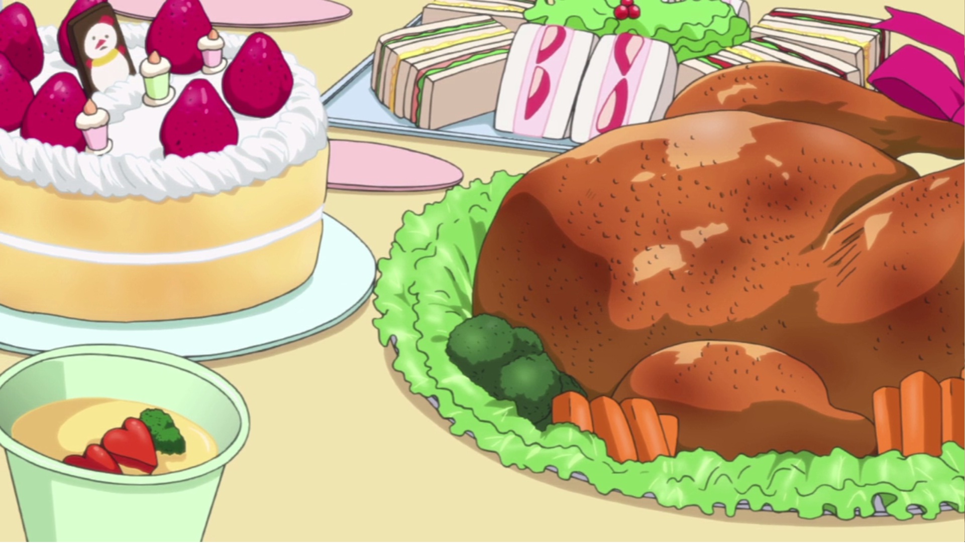еда, аниме, Турция птица, торты - обои на рабочий стол