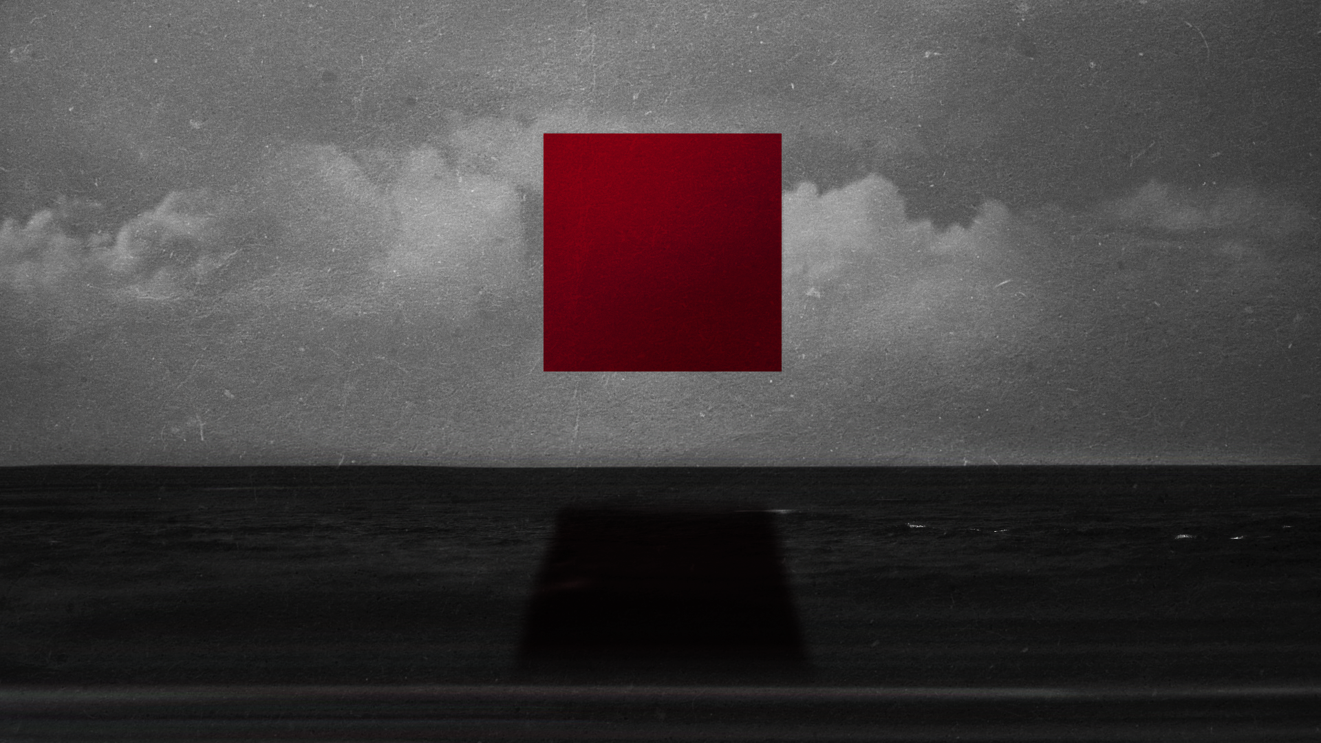 абстракции, облака, красный цвет, тени, выборочная раскраска, квадраты - обои на рабочий стол