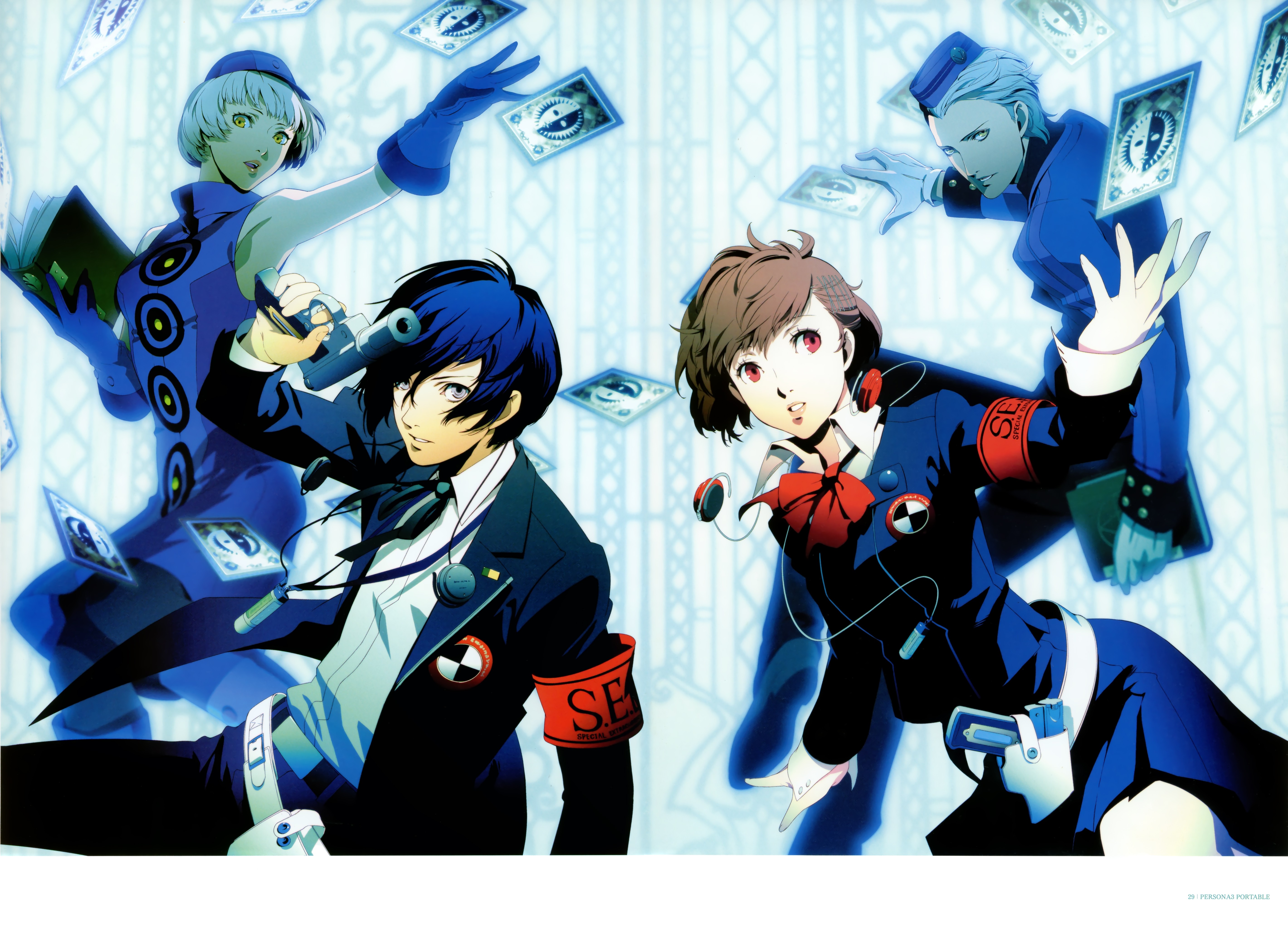 Персона серии, Persona 3, Arisato Минато, Элизабет ( Persona 3 ), Героиня ( Persona 3 ), Теодор ( Persona 3 Portable), Soejima Shigenori - обои на рабочий стол