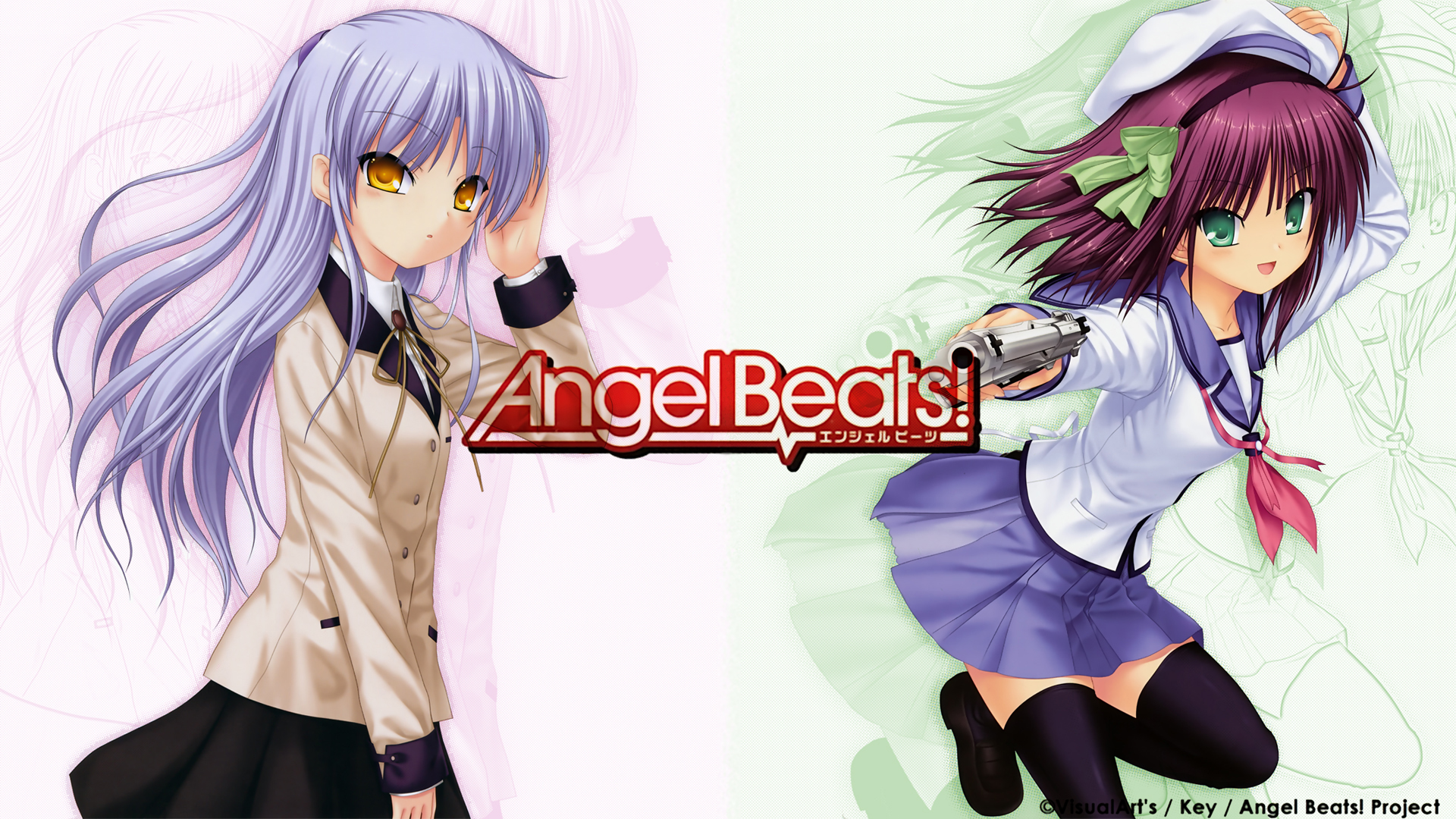 Angel Beats!, Tachibana Kanade, Накамура Юрий - обои на рабочий стол