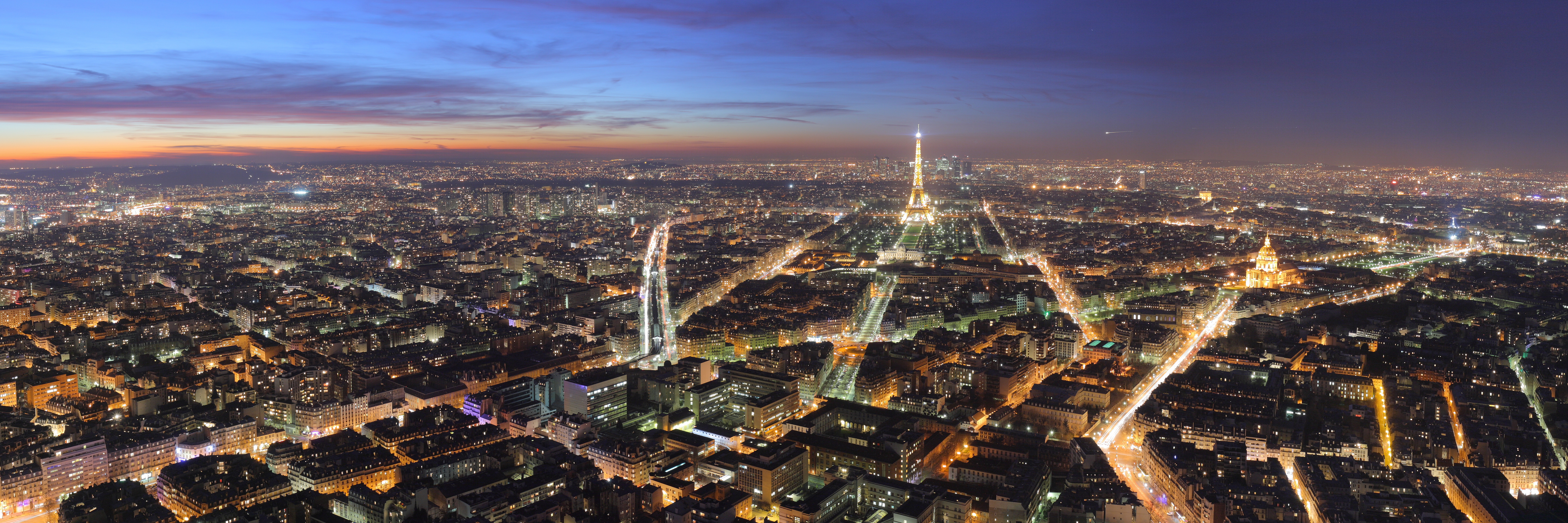 Париж, города, ночь, здания - обои на рабочий стол
