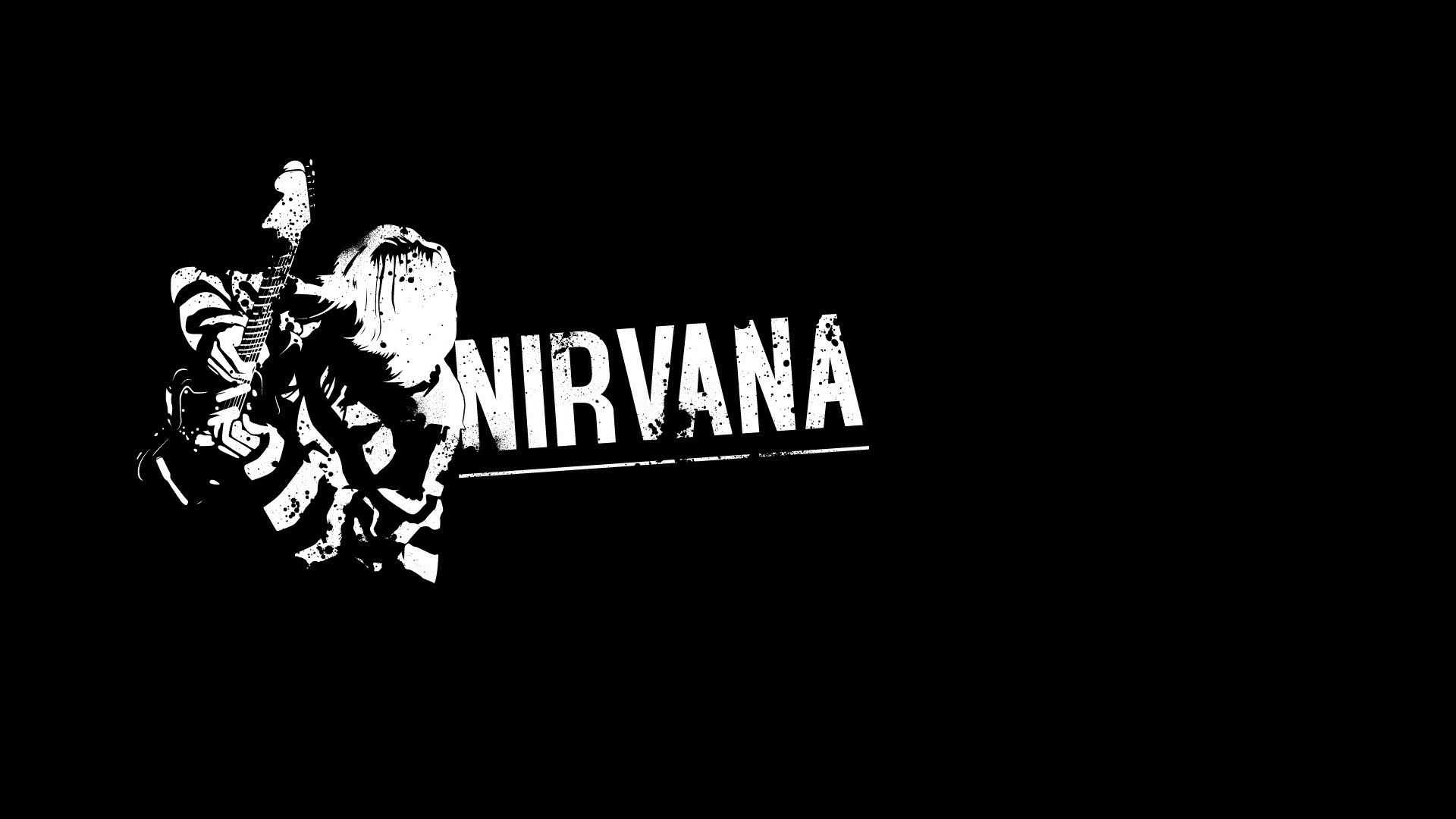 Nirvana, Курт Кобейн, темный фон - обои на рабочий стол