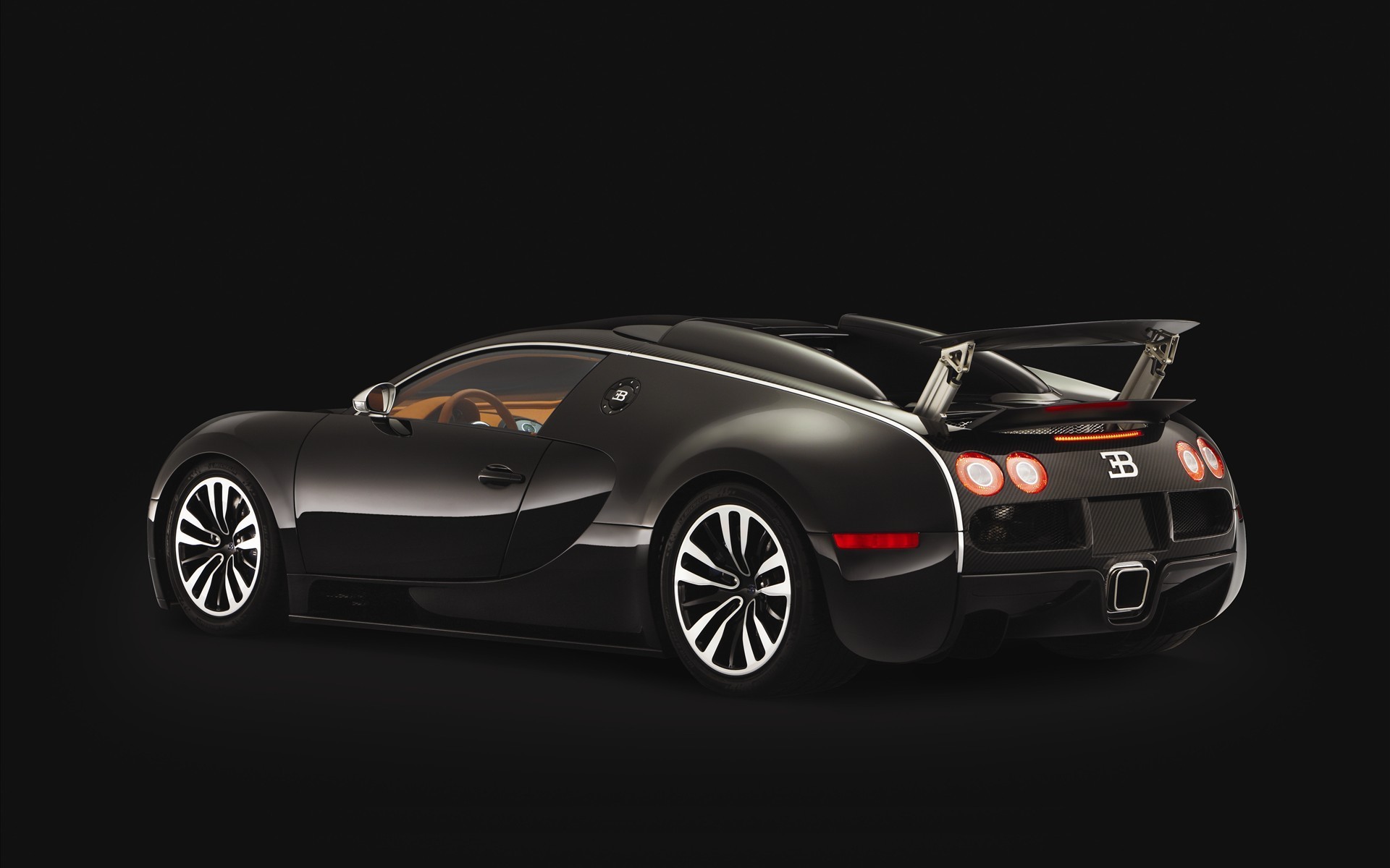черный цвет, автомобили, Bugatti Veyron - обои на рабочий стол