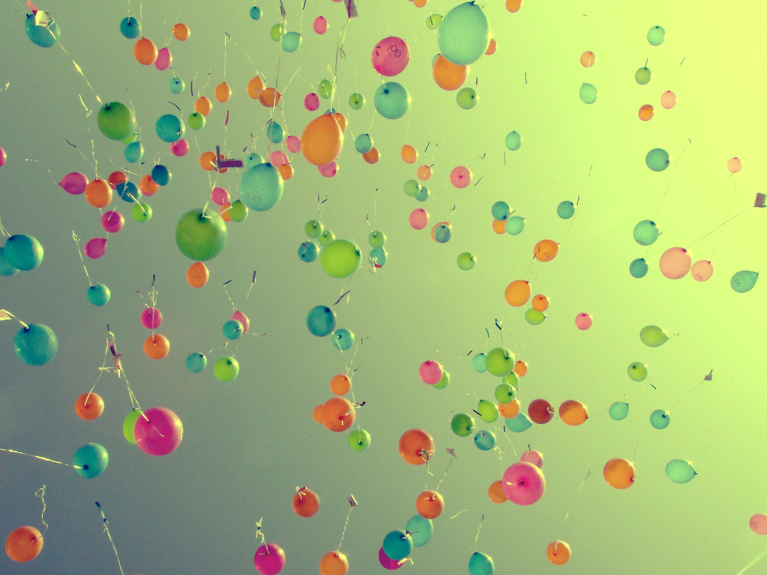 многоцветный, воздушные шары, небо - обои на рабочий стол