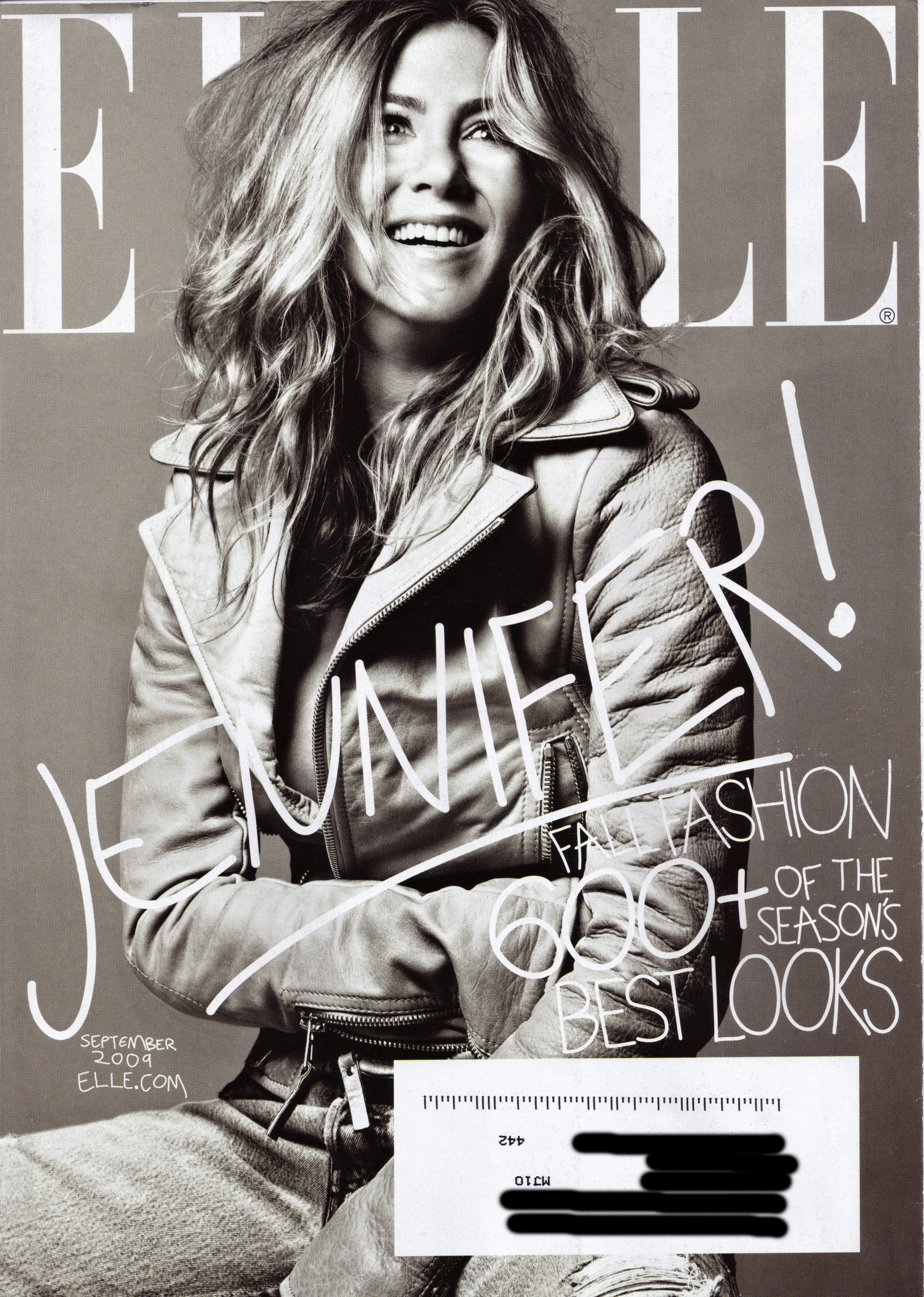 Дженнифер Энистон, оттенки серого, монохромный, журнал Elle - обои на рабочий стол