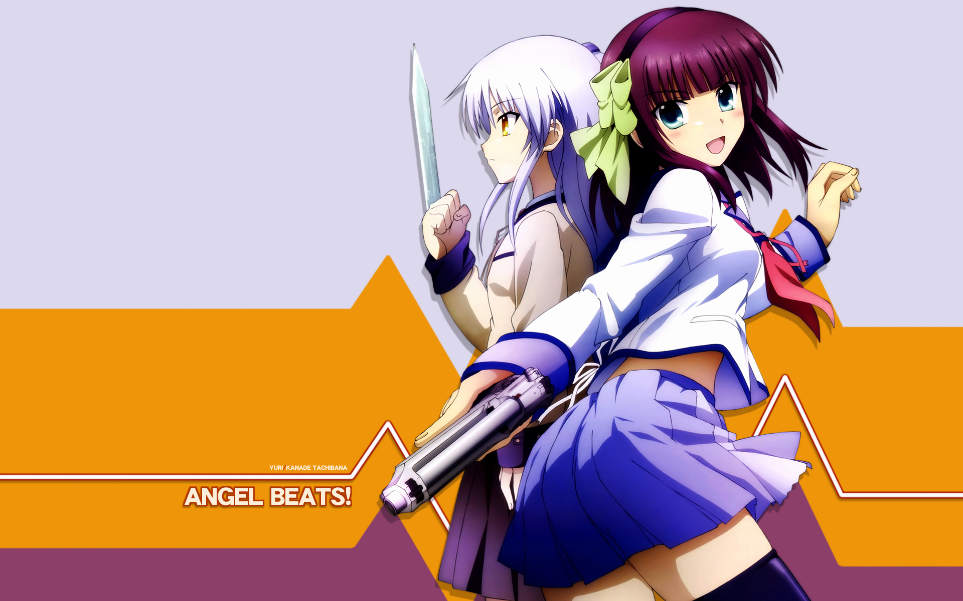Angel Beats!, Tachibana Kanade, Накамура Юрий, аниме девушки - обои на рабочий стол
