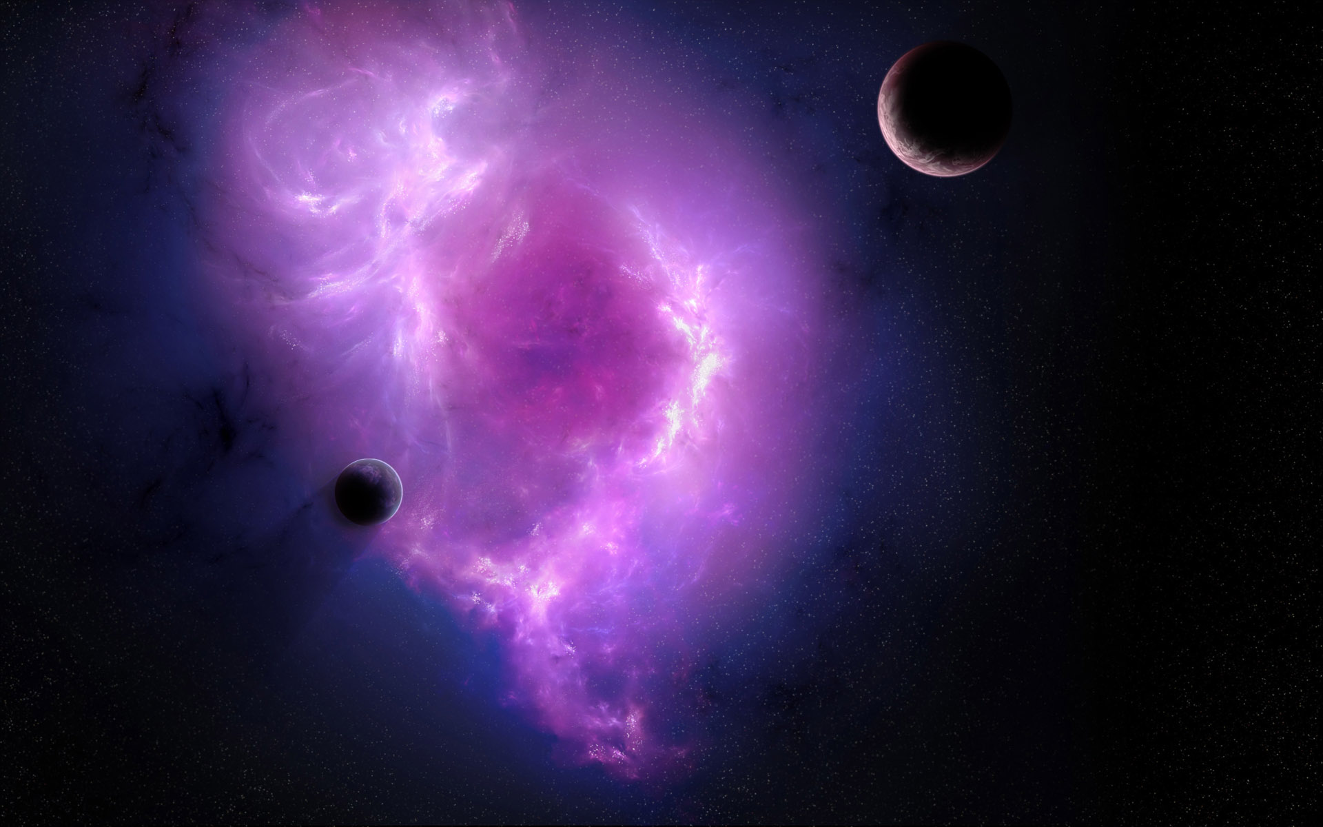 космическое пространство, фиолетовый, туманности - обои на рабочий стол