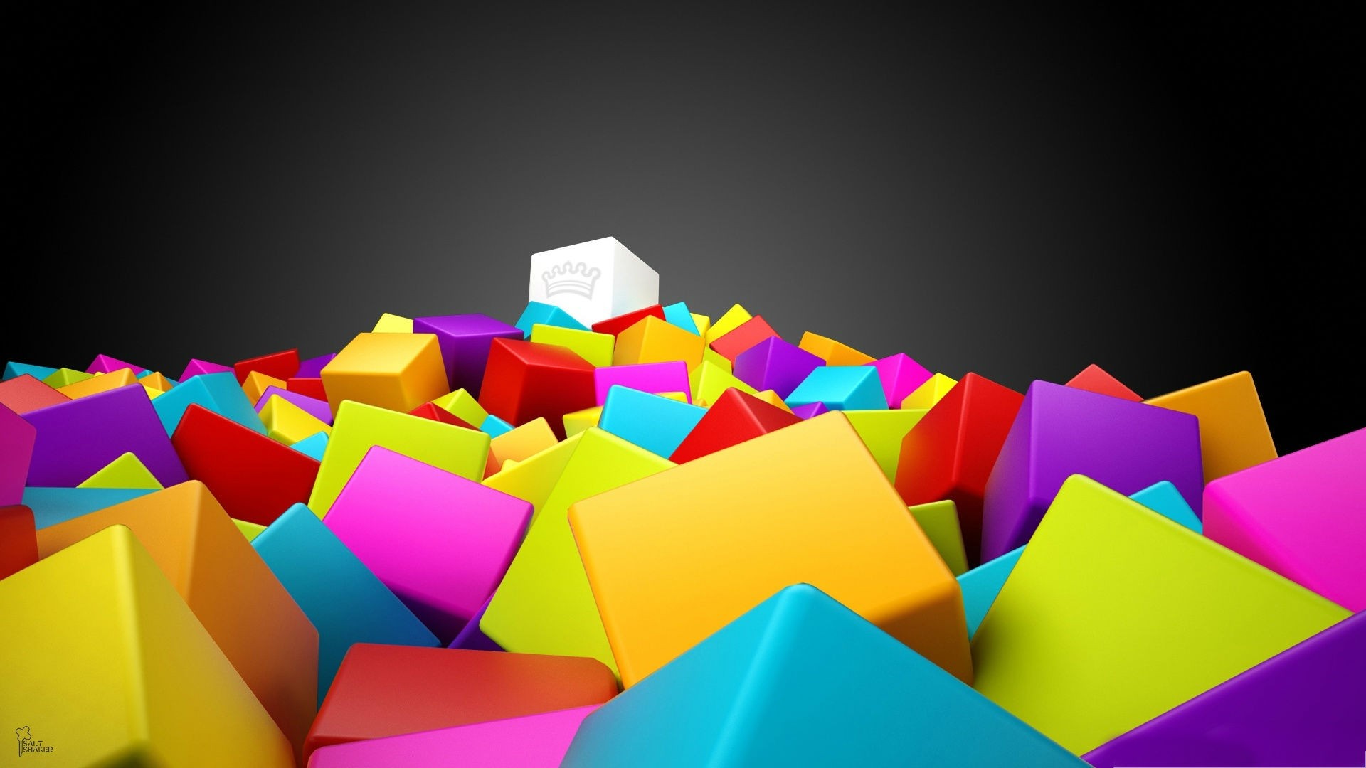 многоцветный, кубики, 3D (трехмерный) - обои на рабочий стол