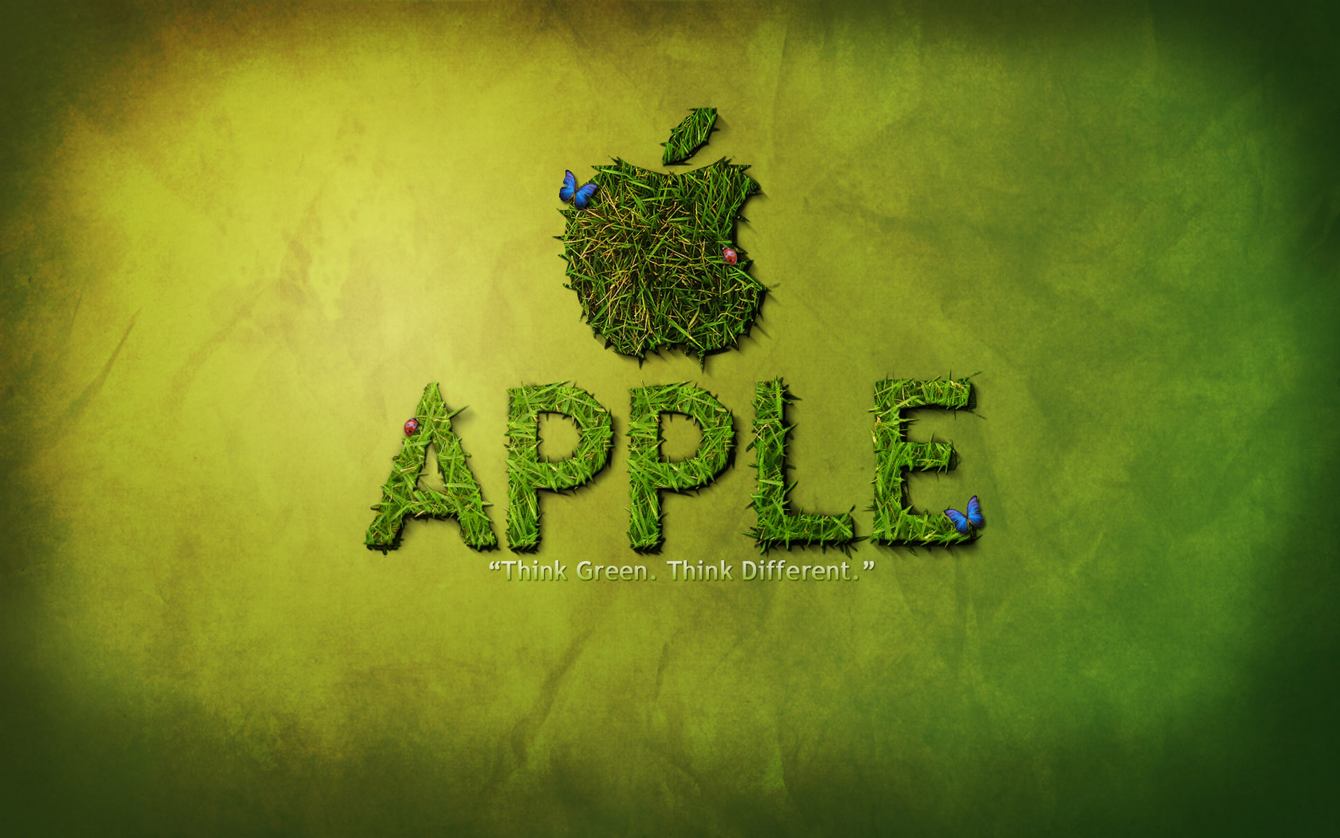 зеленый, Эппл (Apple), трава, текстуры, лозунг, бренды, логотипы - обои на рабочий стол