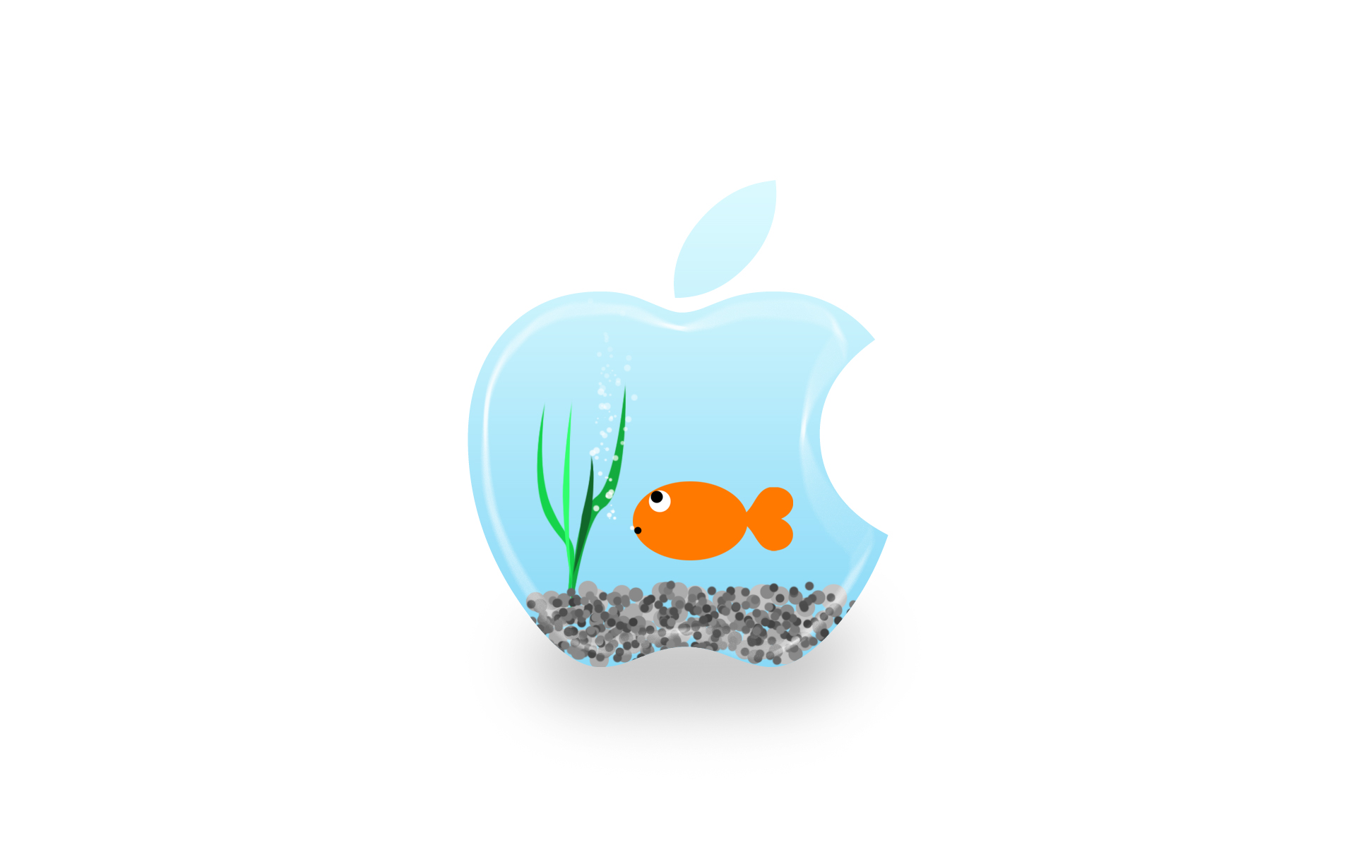 Эппл (Apple), садок для рыбы - обои на рабочий стол