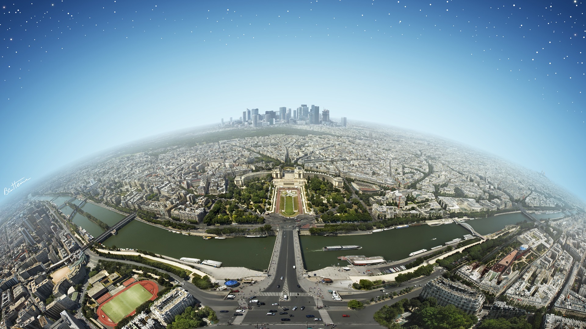 Париж, панорама - обои на рабочий стол