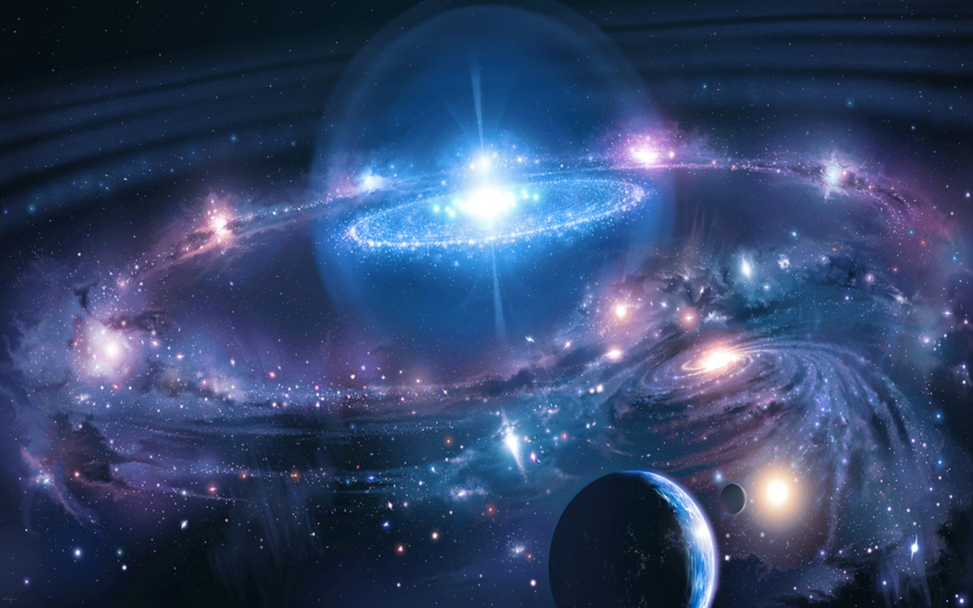 космическое пространство, звезды, галактики, планеты, Гэри Tonge - обои на рабочий стол