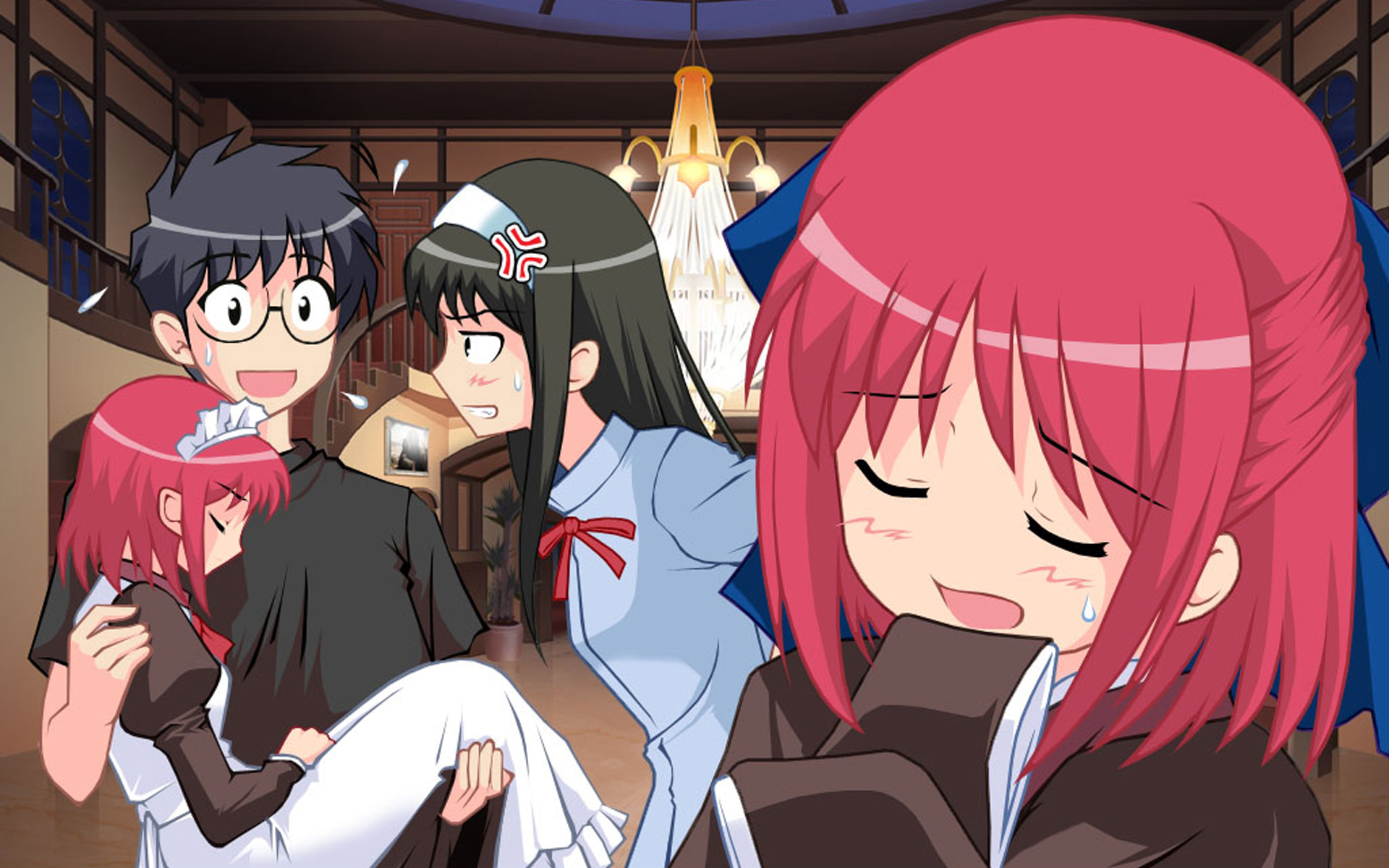 Tsukihime, Кохаку, Type-Moon, ободок для волос, Хисуи, Тоно Шики, Тоно Акиха - обои на рабочий стол