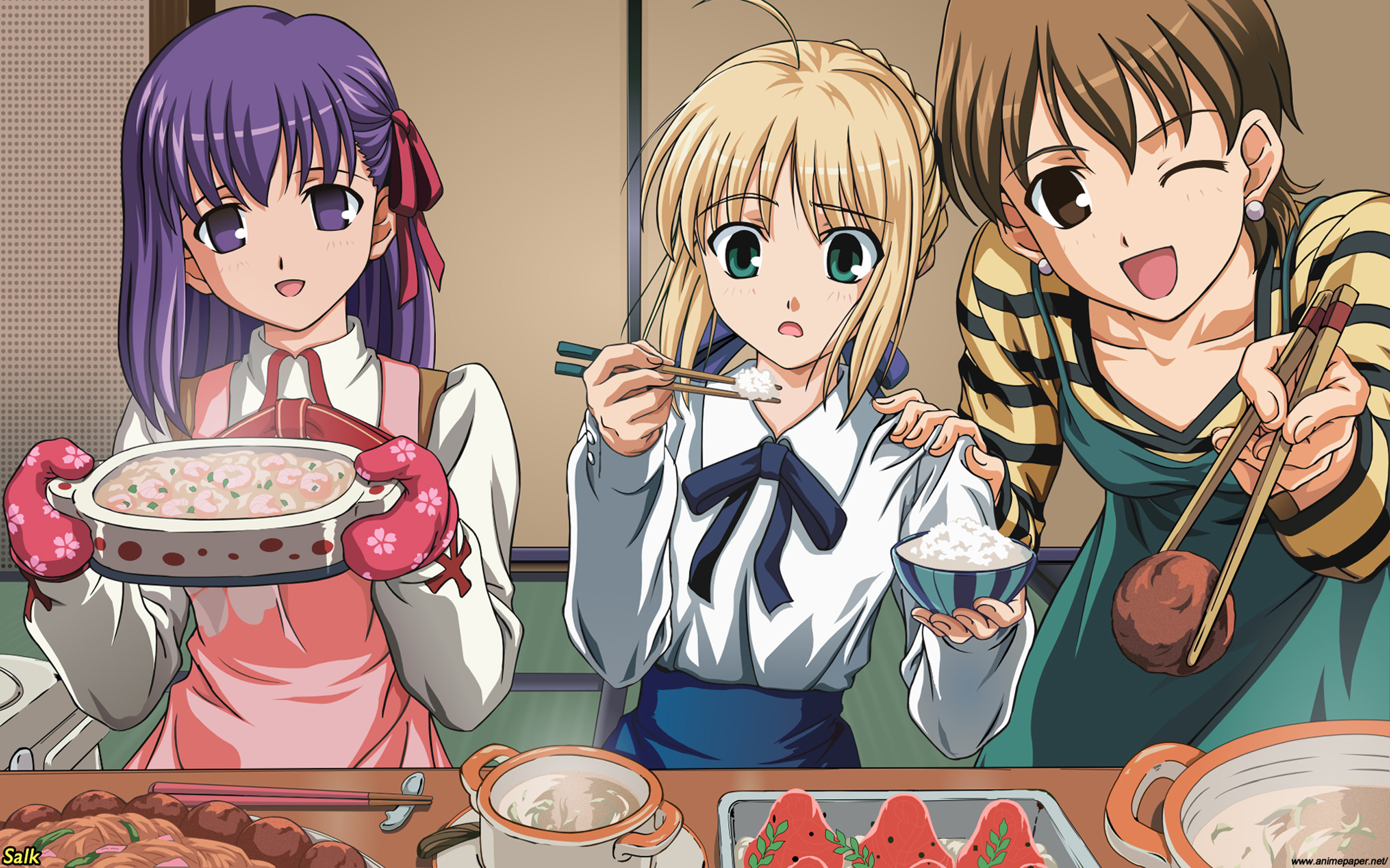 Fate/Stay Night (Судьба), Сабля, Мато Сакура, Fujimura Yuzuki, Fujimura Тайга, Fate series (Судьба) - обои на рабочий стол