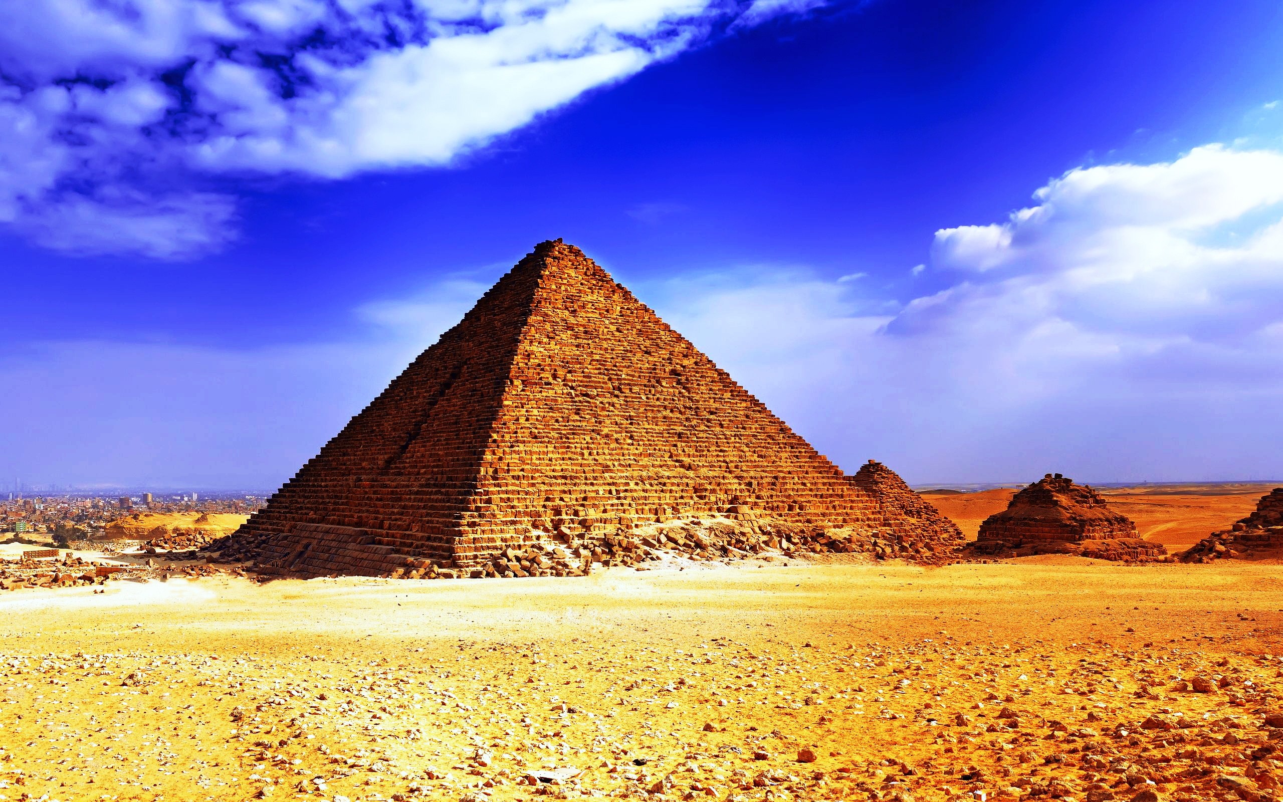 Египет, пирамиды, Великая пирамида в Гизе - обои на рабочий стол