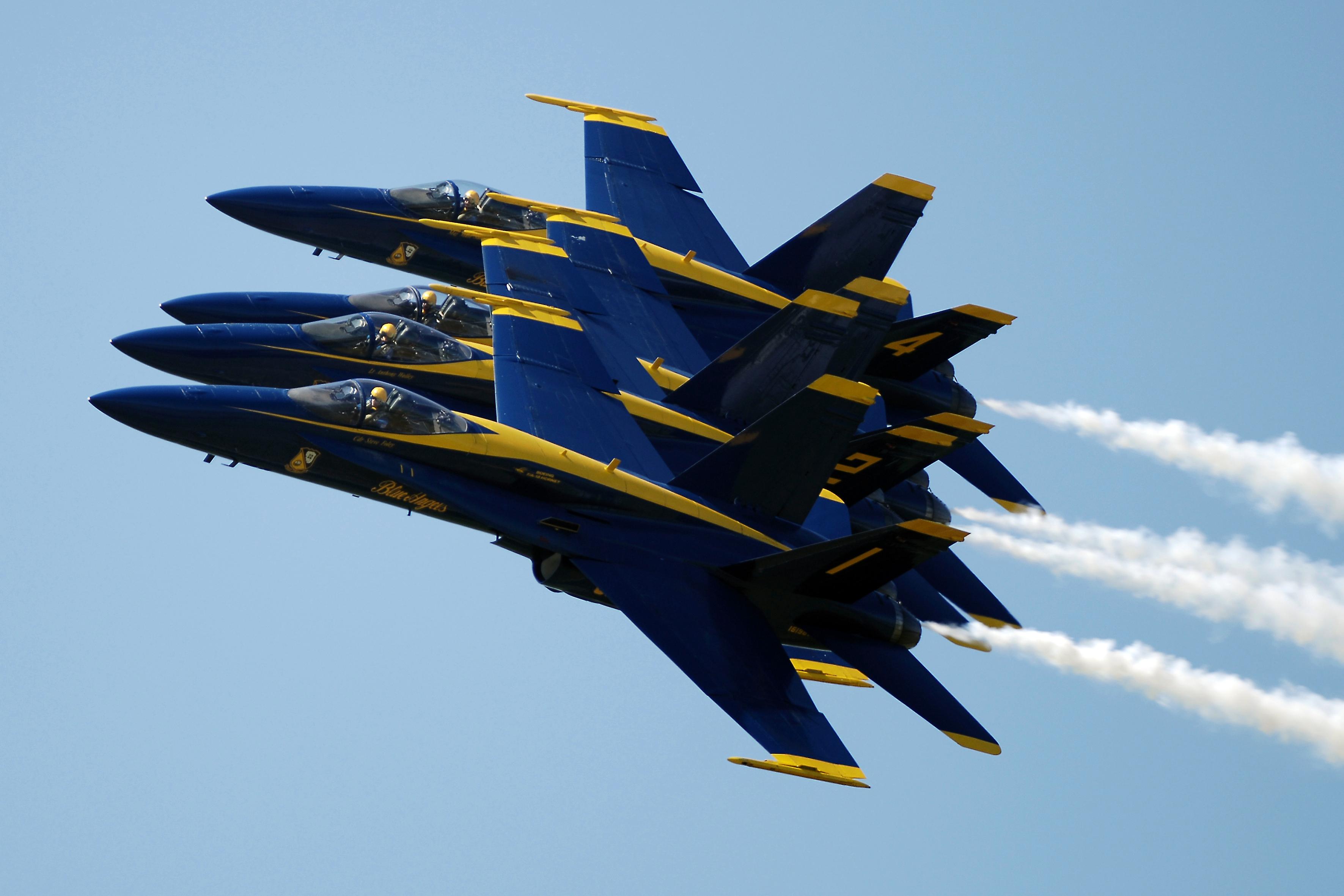 самолет, военный, военно-морской флот, транспортные средства, голубые ангелы, F- 18 Hornet - обои на рабочий стол