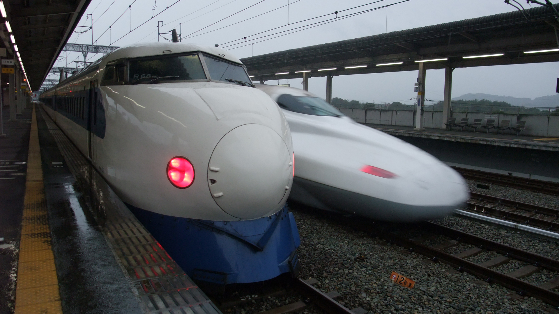 поезда, железнодорожные пути, транспортные средства, Синкансэн - обои на рабочий стол