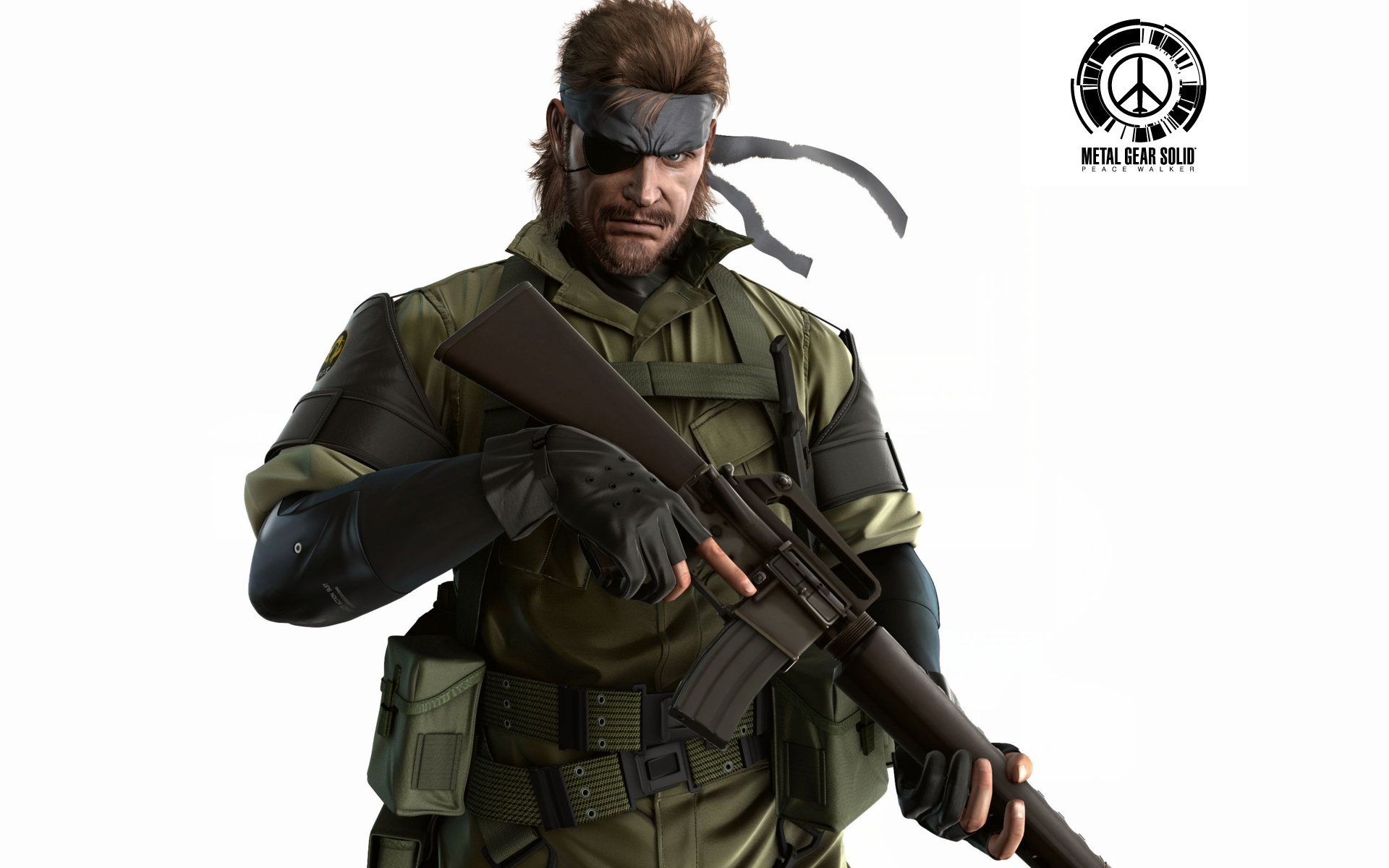 видеоигры, Metal Gear Solid, Peace Walker, Голый Змей, белый фон - обои на рабочий стол