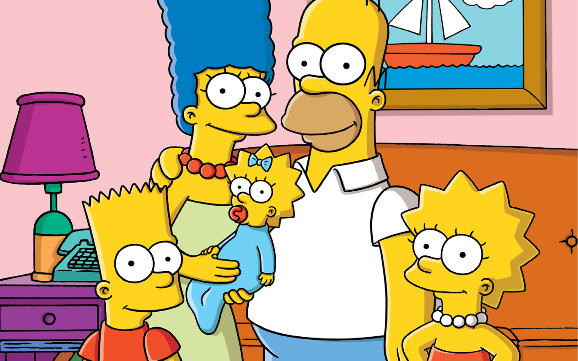 семья, Гомер Симпсон, Симпсоны, Барт Симпсон, Лиза Симпсон, Мардж Симпсон, Мэгги Симпсон, сериалы - обои на рабочий стол