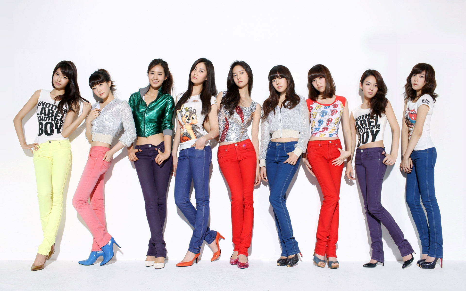 девушки, джинсы, Girls Generation SNSD (Сонёсидэ), знаменитости, высокие каблуки, корейский - обои на рабочий стол