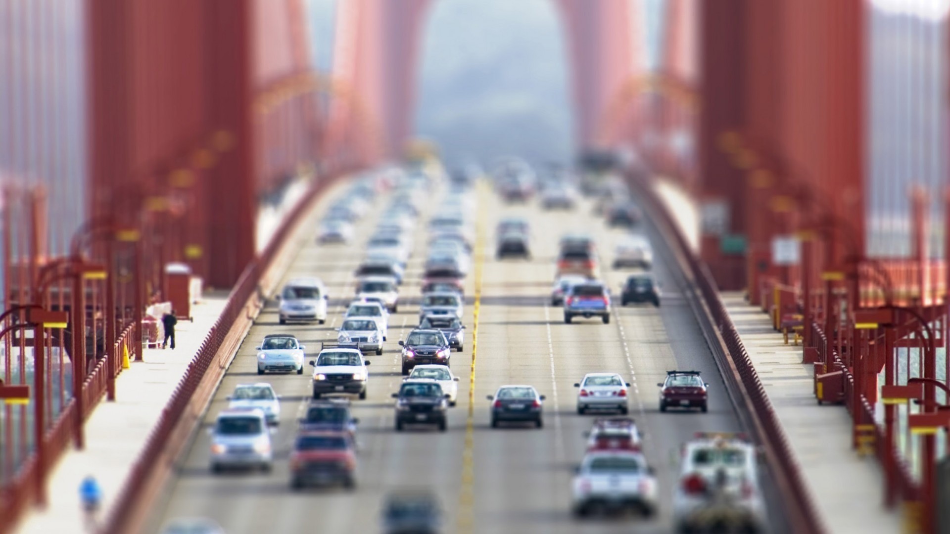 автомобили, мосты, Мост Золотые Ворота, трафика, сдвигом и наклоном, транспортные средства - обои на рабочий стол