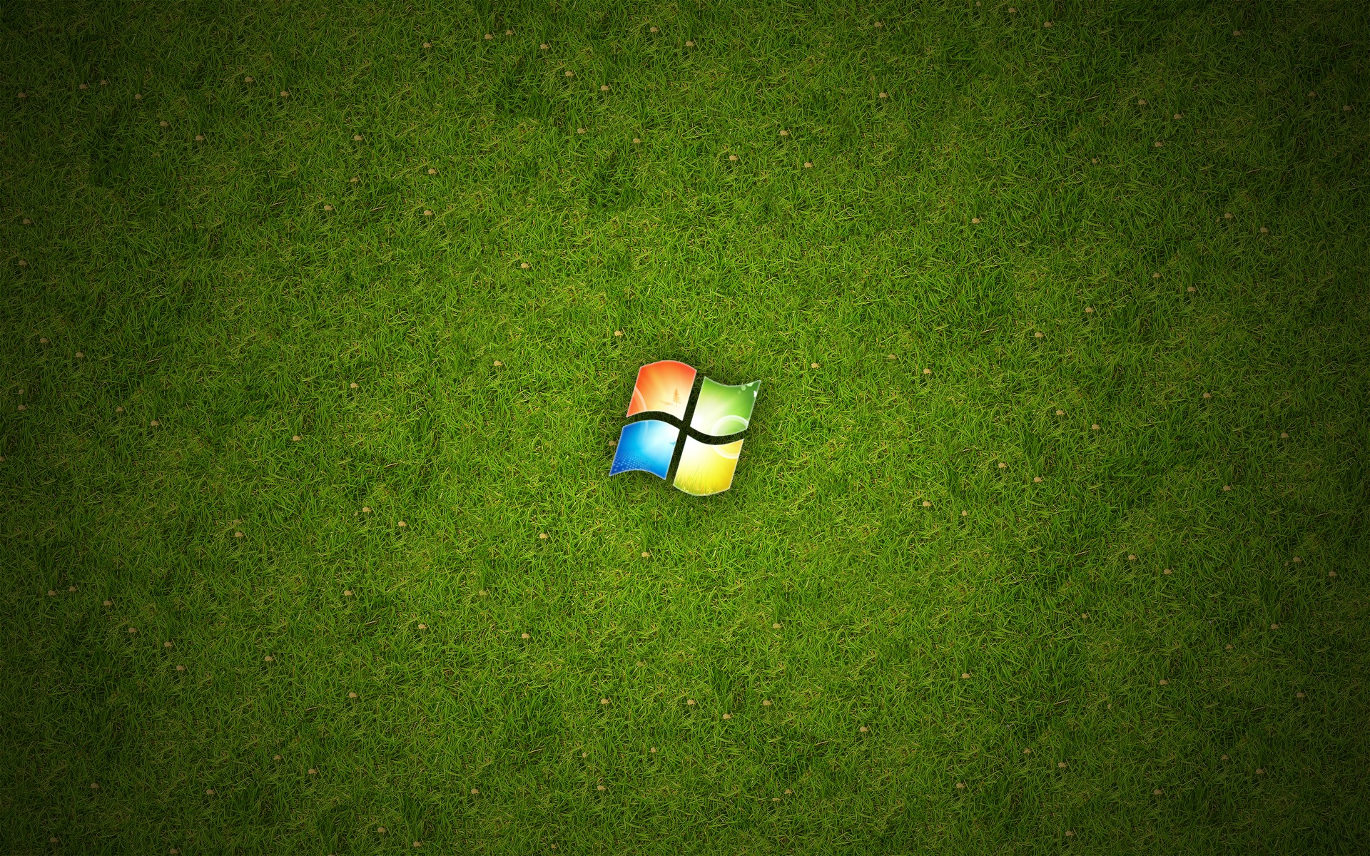 зеленый, абстракции, Windows 7, трава, Microsoft Windows, Cezarislt - обои на рабочий стол