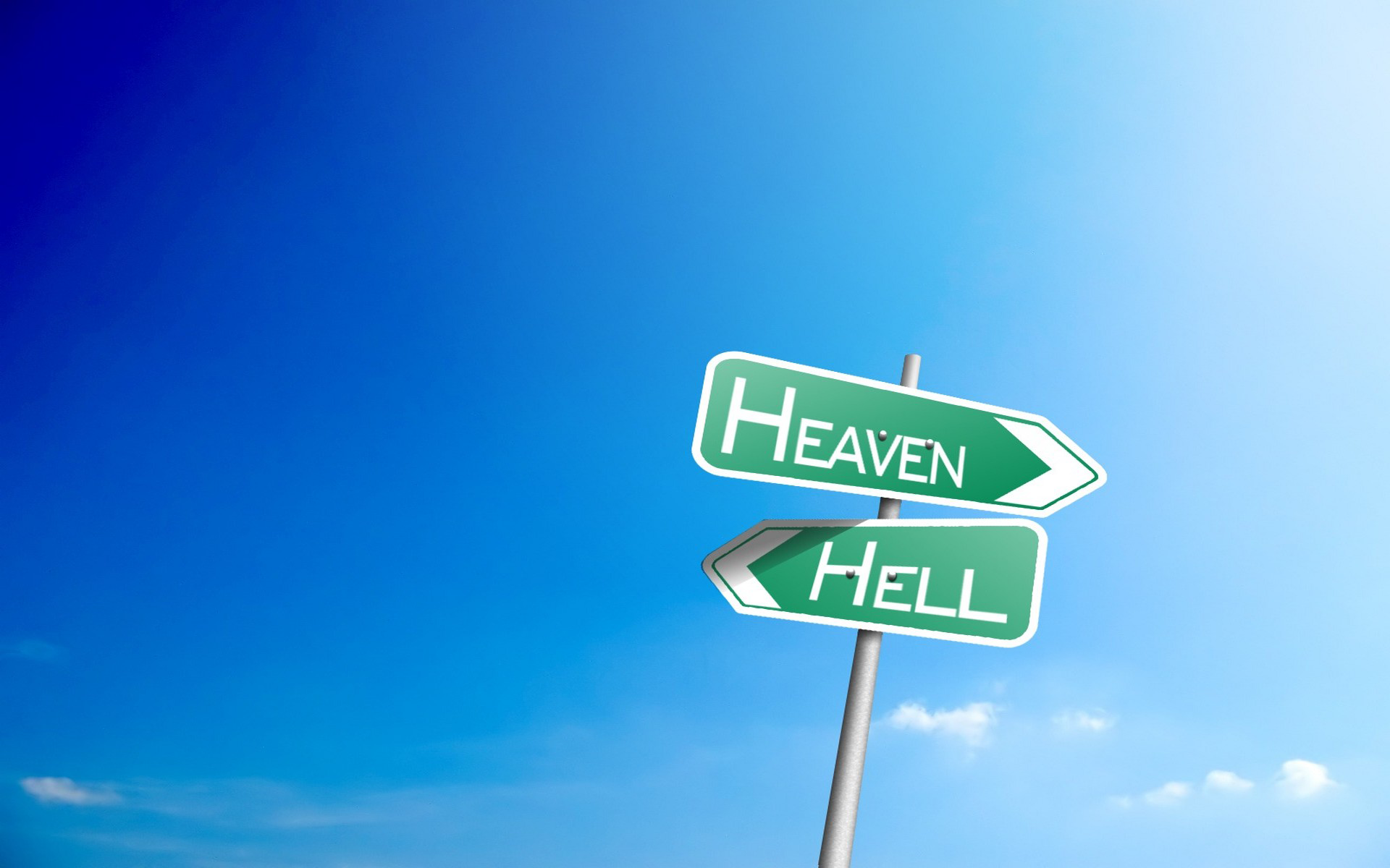 знаки, ад, небеса, синий фон - обои на рабочий стол