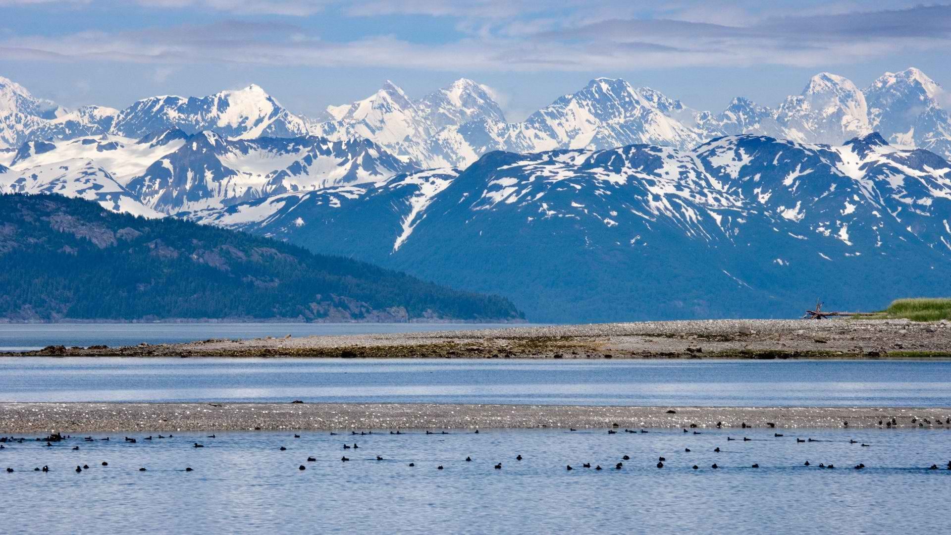 Аляска, ледник, Национальный парк, залив - обои на рабочий стол