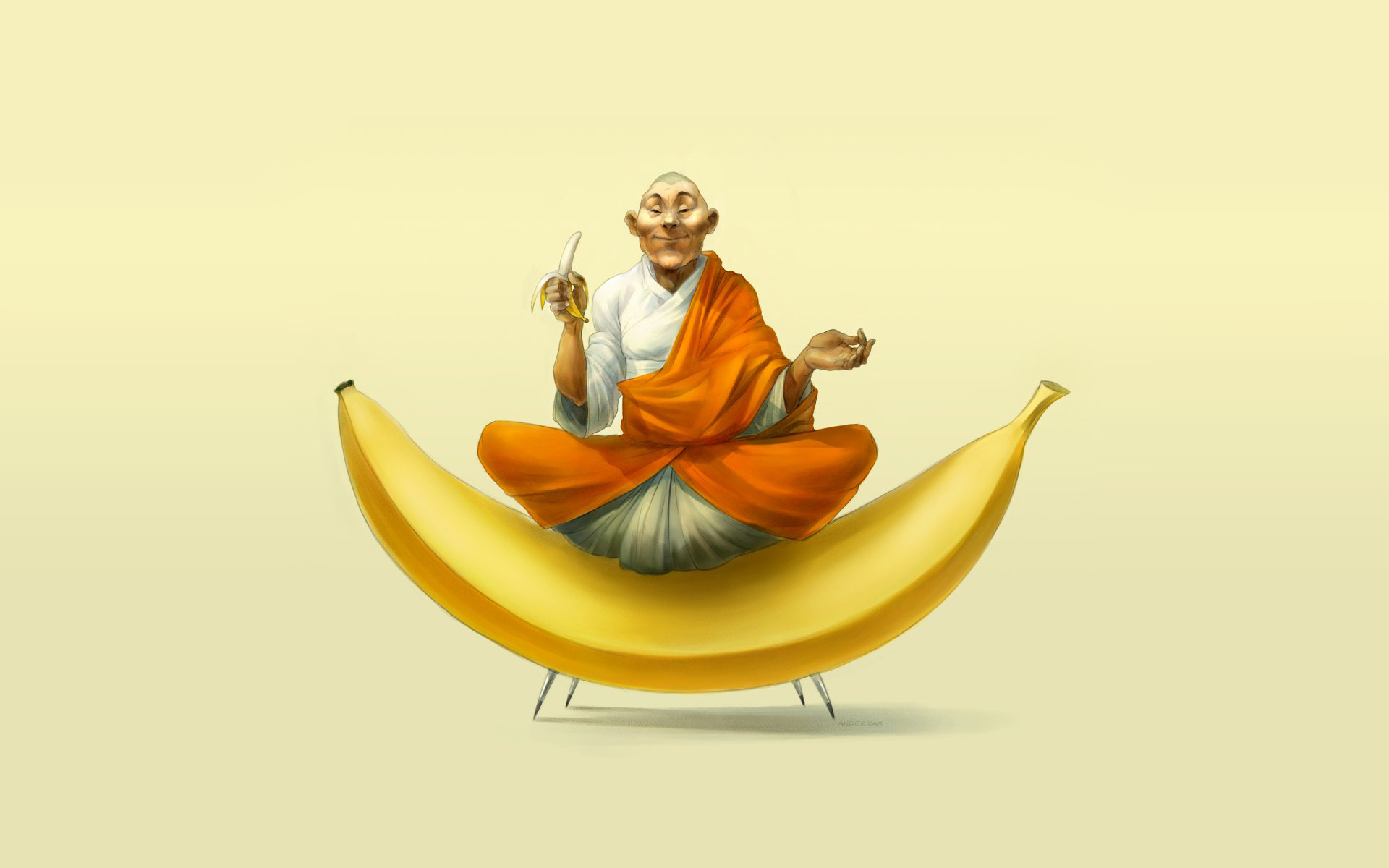 бананы, монах, буддийский - обои на рабочий стол