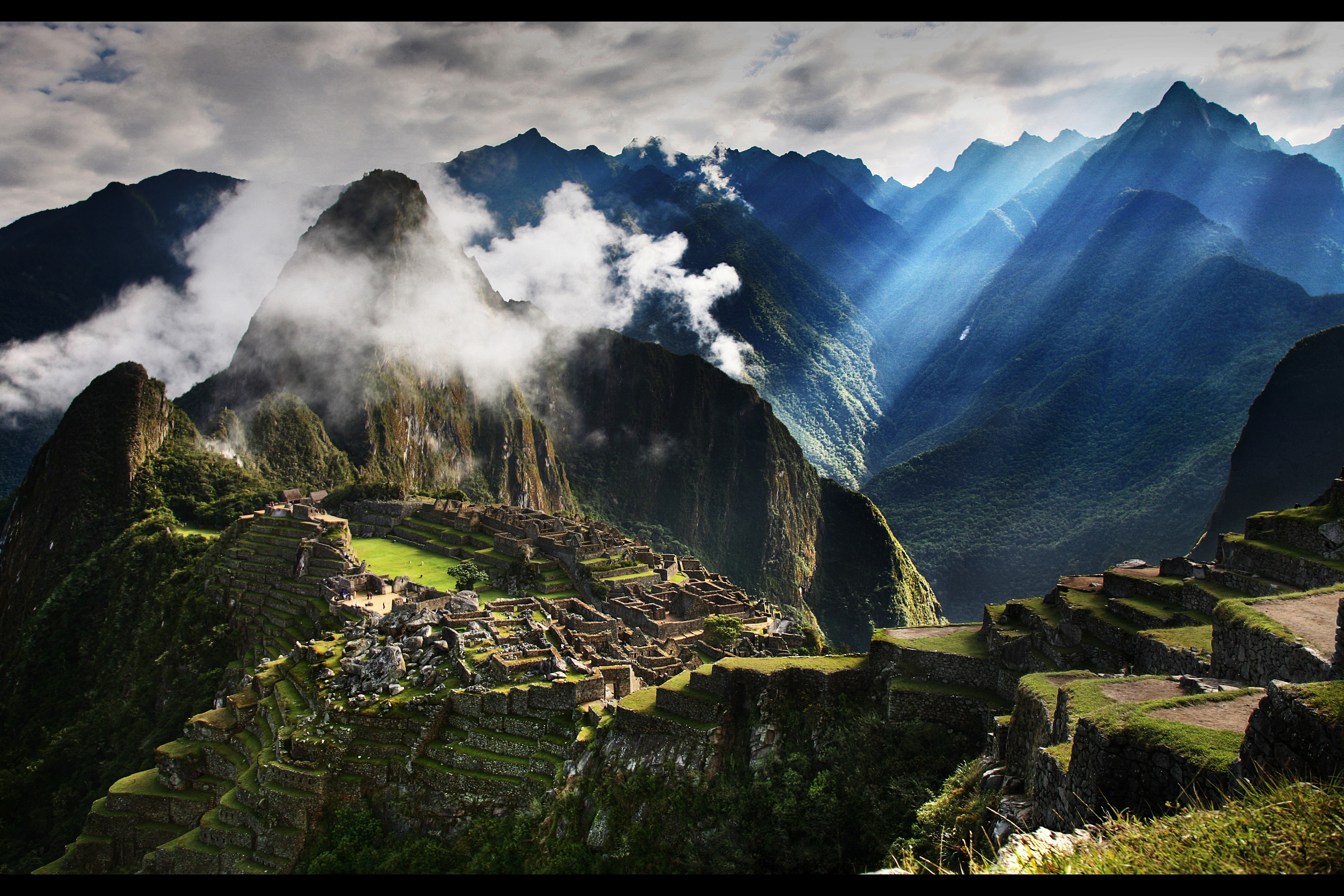 горы, облака, пейзажи, природа, здания, Мачу-Пикчу, HDR фотографии - обои на рабочий стол
