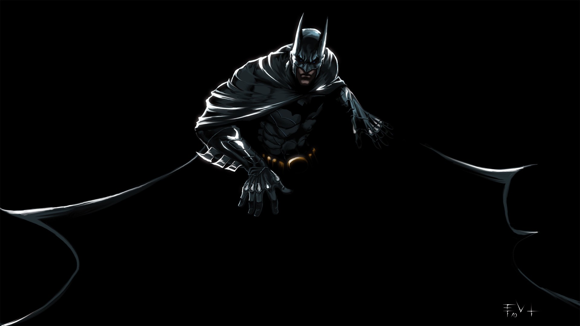 Бэтмен, DC Comics, темный фон - обои на рабочий стол