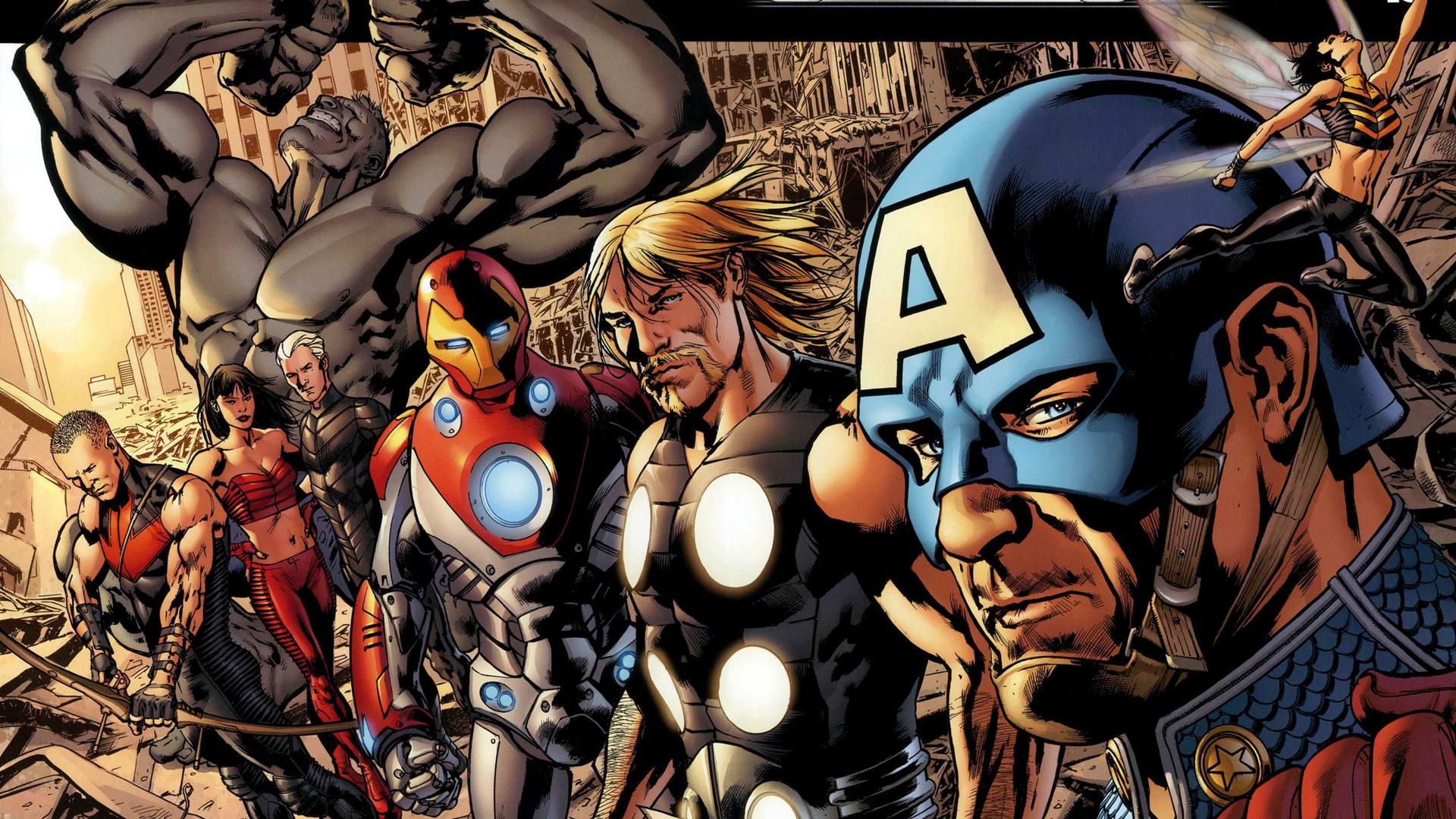 Халк ( комический персонаж ), Железный Человек, комиксы, Тор, Капитан Америка, Марвел комиксы, Hawkeye, Оса, Алая Ведьма, Ultimates - обои на рабочий стол