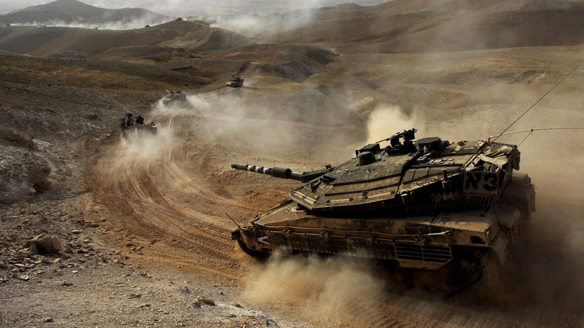 песок, Израиль, Меркава, танки, пыль, дороги, IDF - обои на рабочий стол