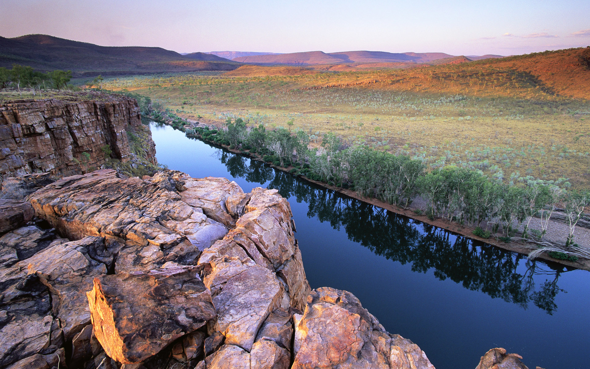 природа, Австралия, реки, скальные образования - обои на рабочий стол