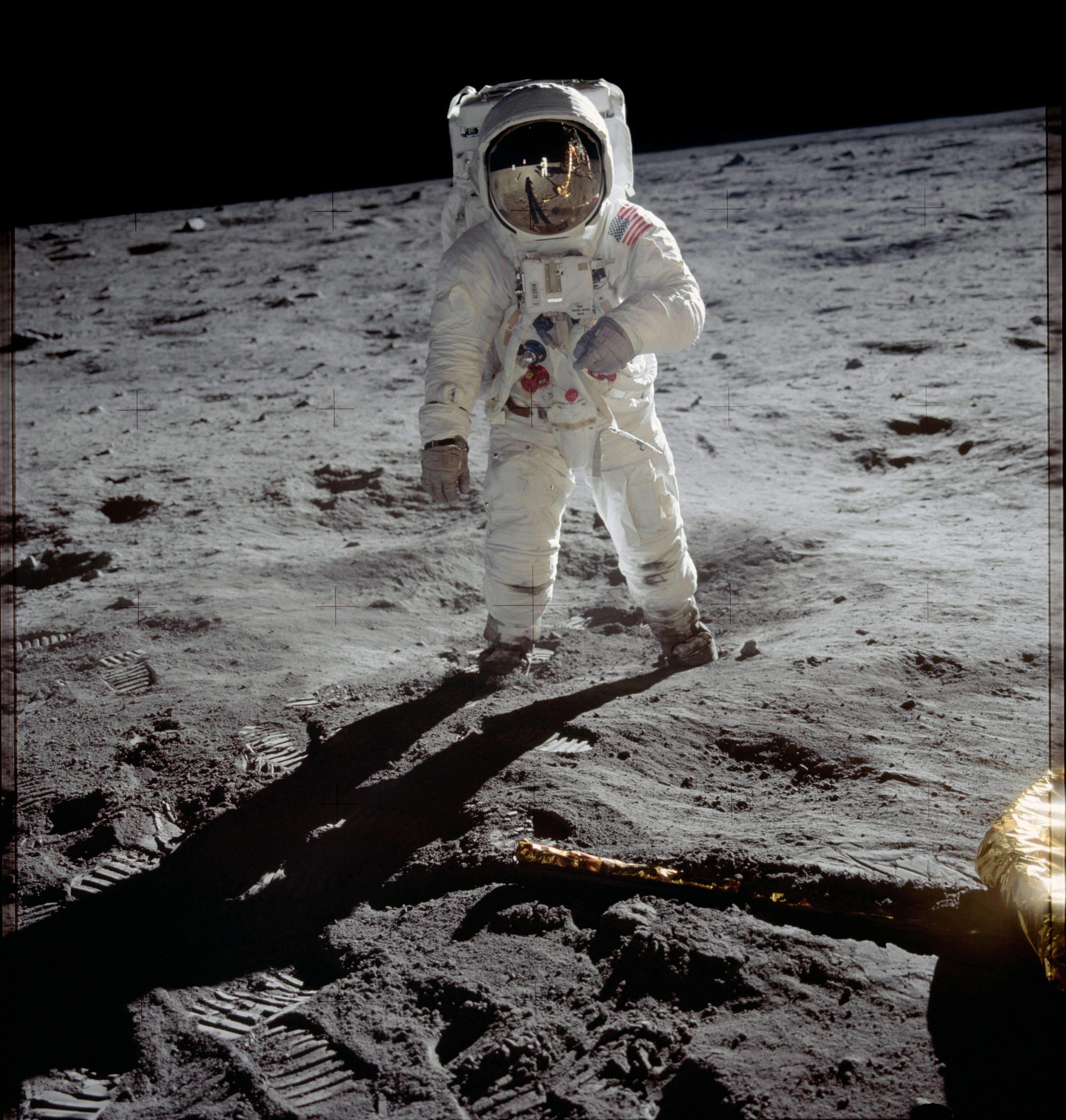 Луна, астронавты, Moon Landing, Базз Олдрин - обои на рабочий стол